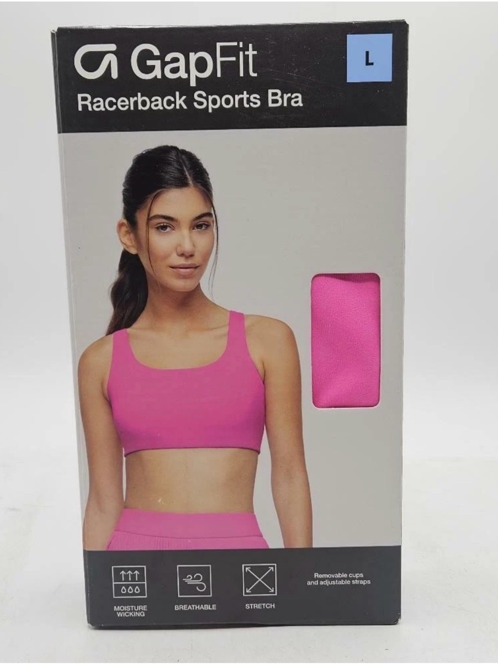 GAP Fit Racerback Sports Bra in Hot Pink- Size Large, NWT
